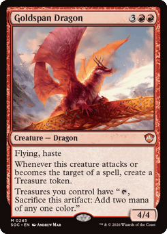 Goldspan Dragon Secrets of Strixhaven Commander card
