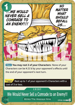 We Would Never Sell a Comrade to an Enemy!!!