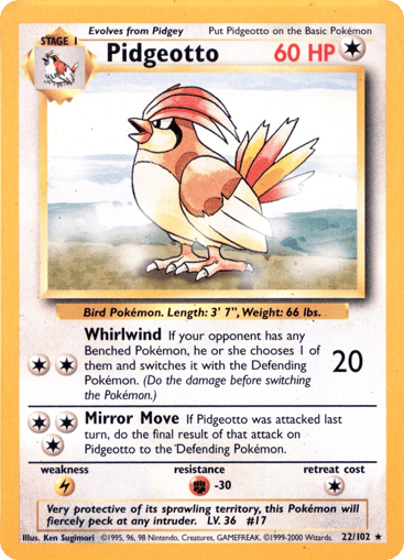 Pidgeotto 22/102 from Base Set