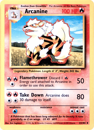 Arcanine 23/102 from Base Set