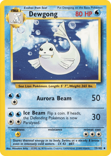 Dewgong 25/102 from Base Set