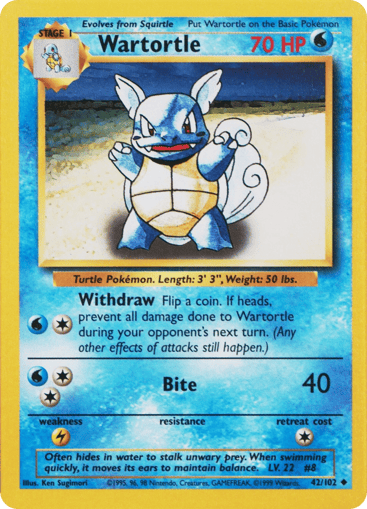 Wartortle 42/102 from Base Set