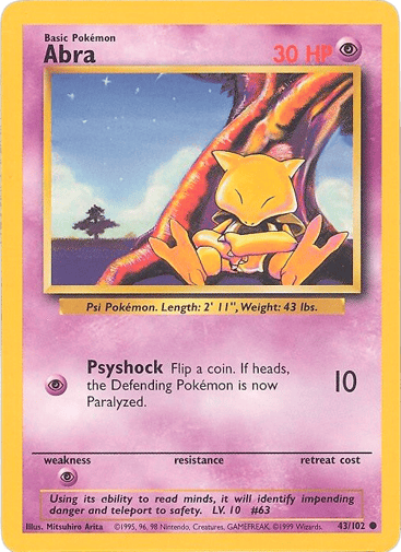 Abra 43/102 from Base Set