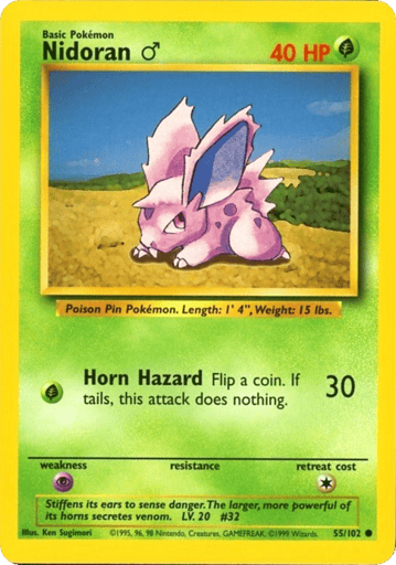 Nidoran ♂ 55/102 from Base Set