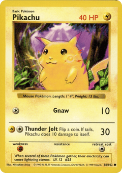 Pikachu — Base #58 (Shadowless (Normal))