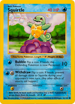 Squirtle — Base #63 (Shadowless)