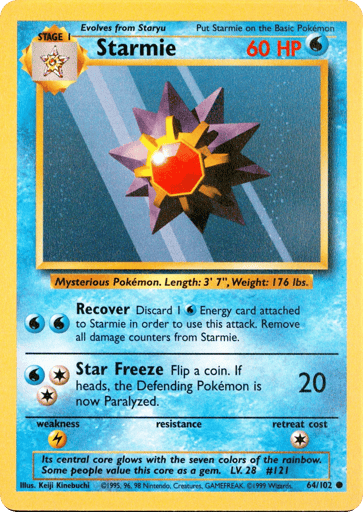 Starmie 64/102 from Base Set