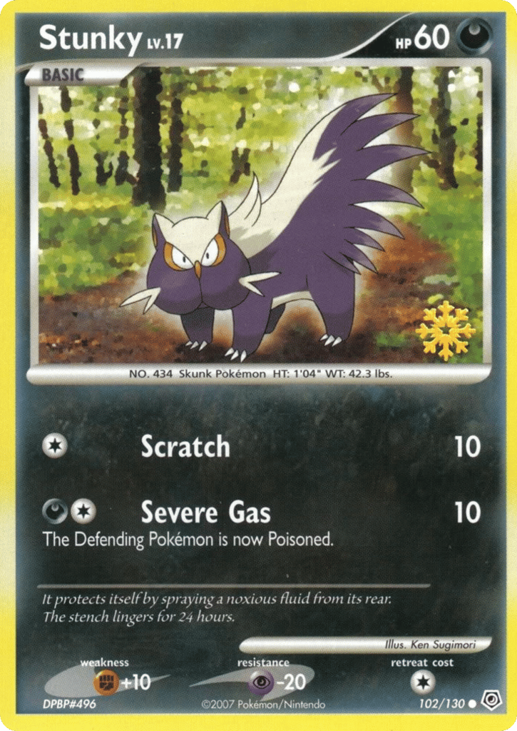 Stunky 102/130 Diamond & Pearl Pokémon card