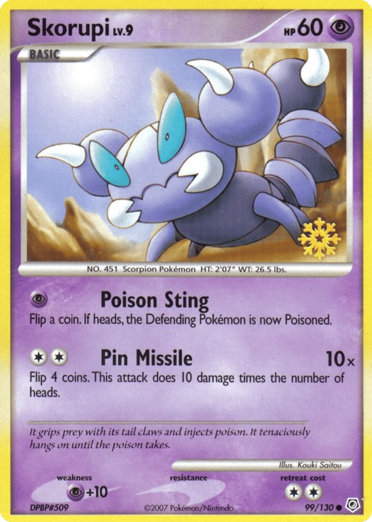 Skorupi 99/130 Diamond & Pearl Pokémon card
