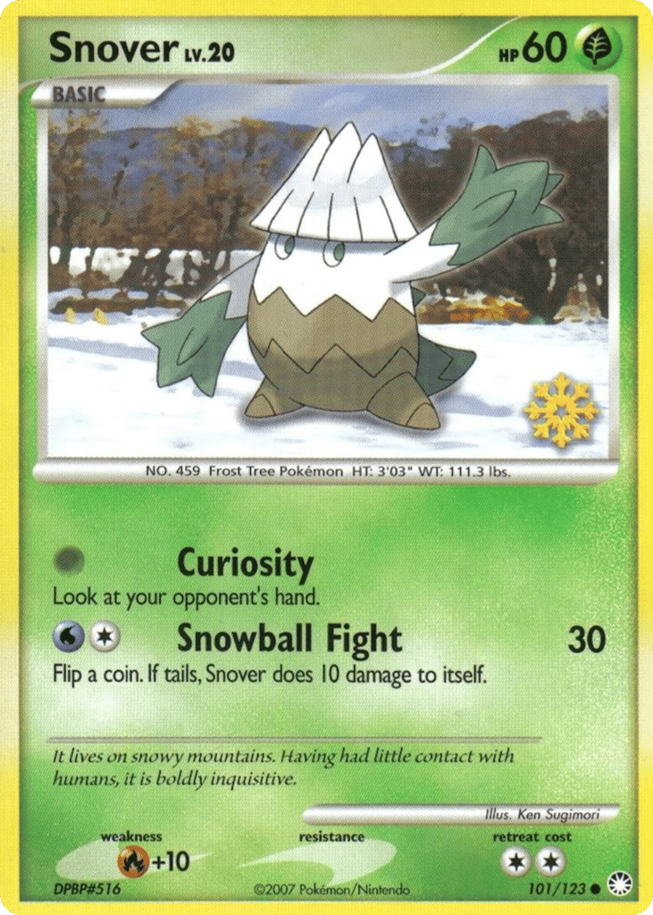 Snover 101/123 Mysterious Treasures Pokémon card