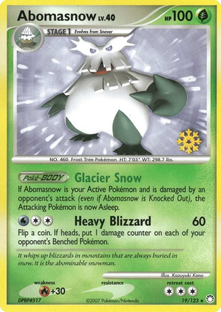 Abomasnow 19/123 Mysterious Treasures Pokémon card