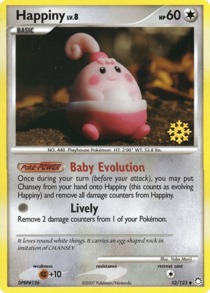 Happiny 52/123 Mysterious Treasures Pokémon card