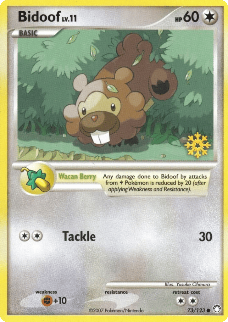 Bidoof 73/123 Mysterious Treasures Pokémon card