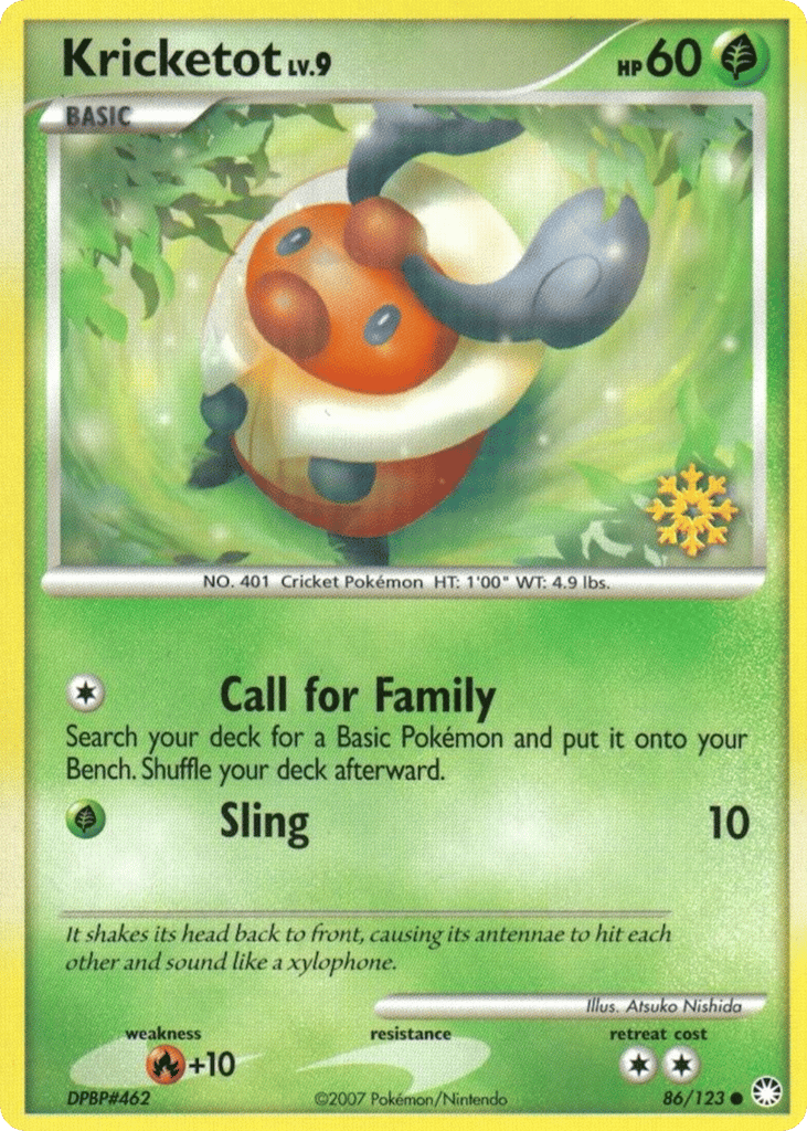 Kricketot 86/123 Mysterious Treasures Pokémon card