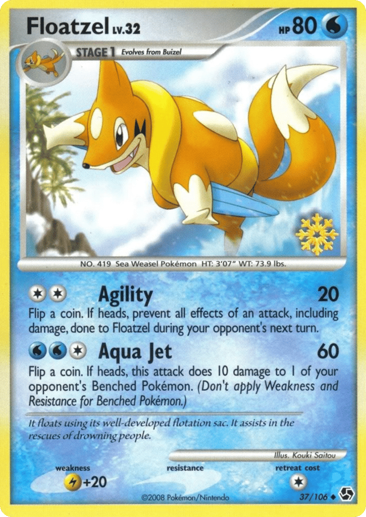 Floatzel 37/106 Great Encounters Pokémon card