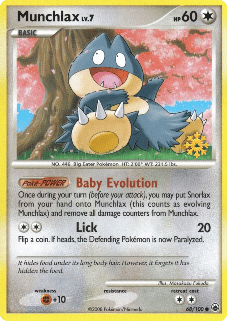 Munchlax 68/100 Majestic Dawn Pokémon card
