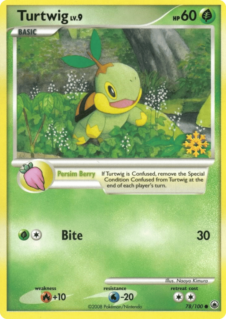 Turtwig 78/100 Majestic Dawn Pokémon card