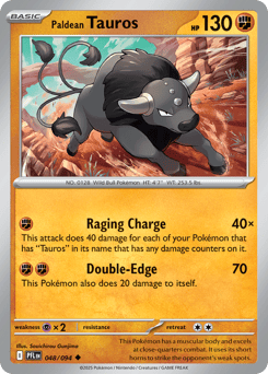 Paldean Tauros #48 from Pokemon Phantasmal Flames