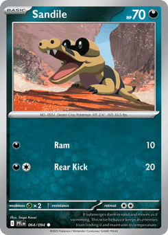 Sandile #64 from Pokemon Phantasmal Flames