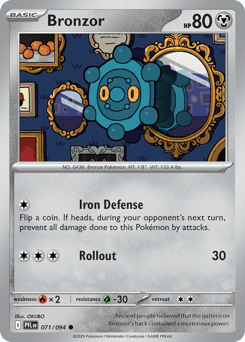 Bronzor #71 from Pokemon Phantasmal Flames