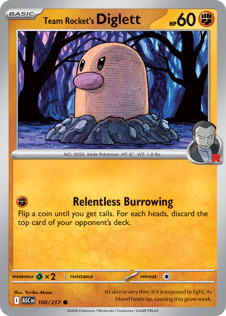 Team Rocket's Diglett 100/217 Ascended Heroes Pokémon card
