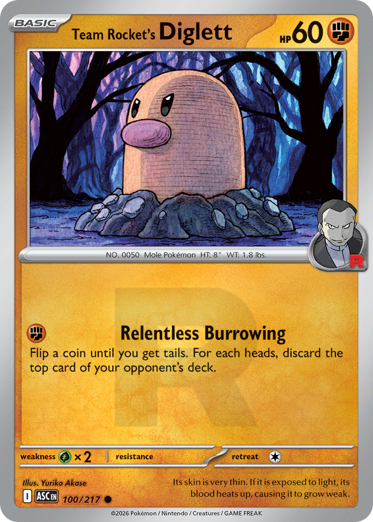 Team Rocket's Diglett 100/217 Ascended Heroes Pokémon card