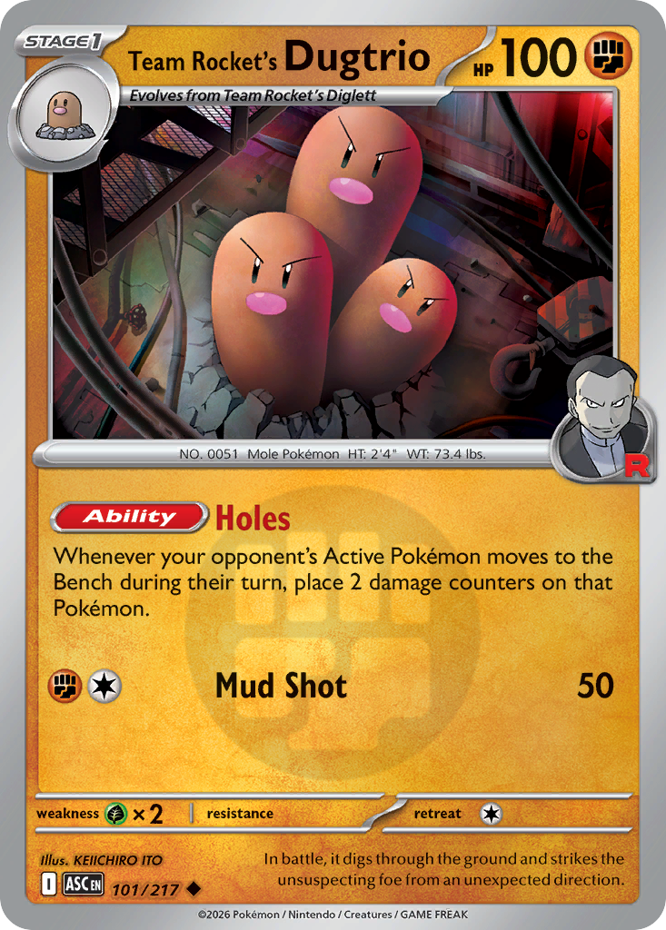 Team Rocket's Dugtrio 101/217 Ascended Heroes Pokémon card