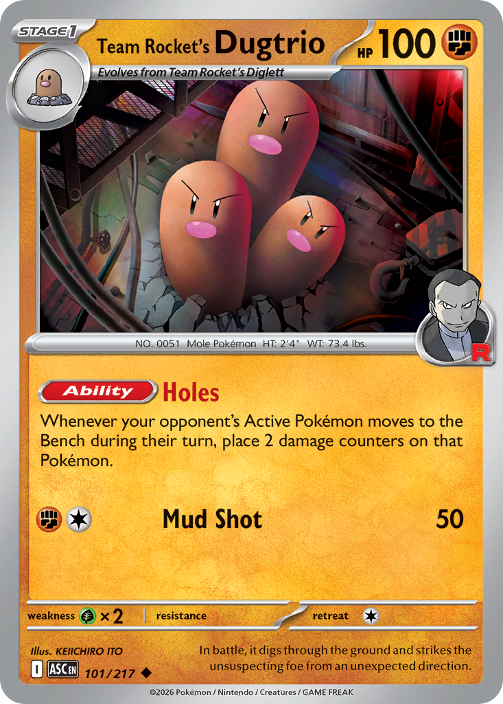 Team Rocket's Dugtrio 101/217 Ascended Heroes Pokémon card