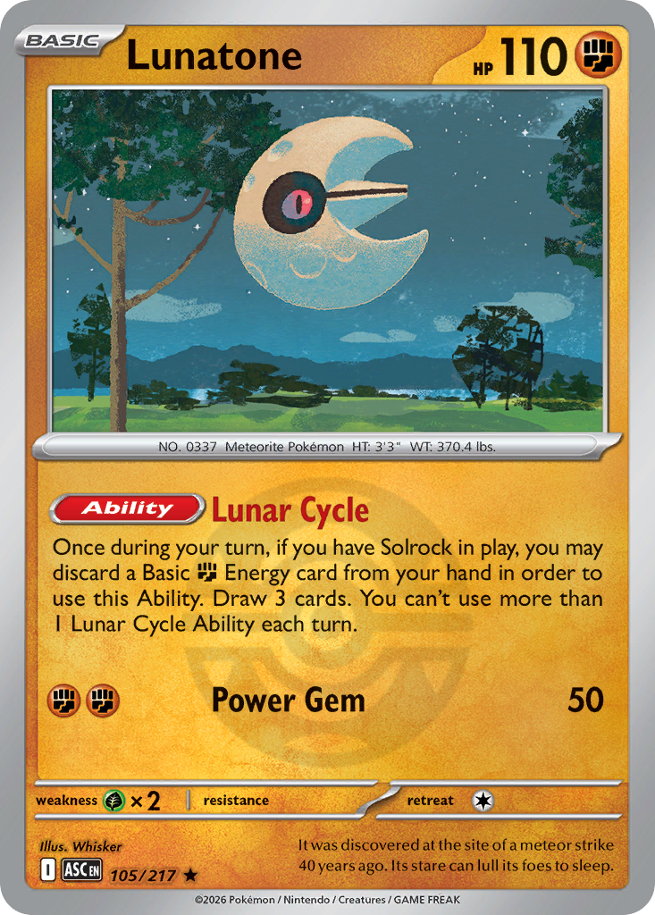 Lunatone 105/217 Ascended Heroes Pokémon card