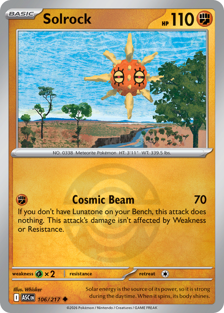 Solrock 106/217 Ascended Heroes Pokémon card