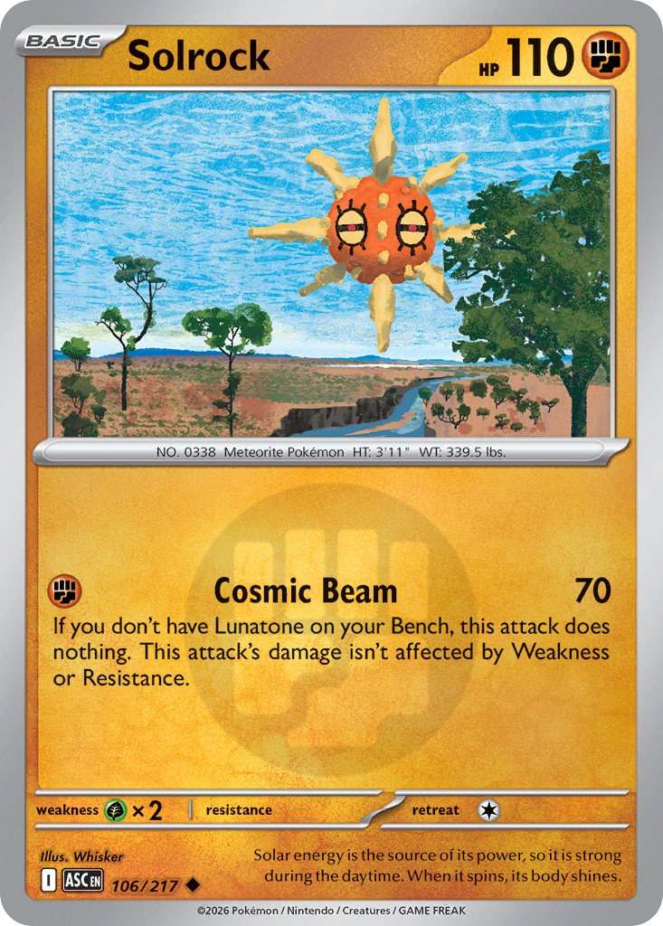 Solrock 106/217 Ascended Heroes Pokémon card
