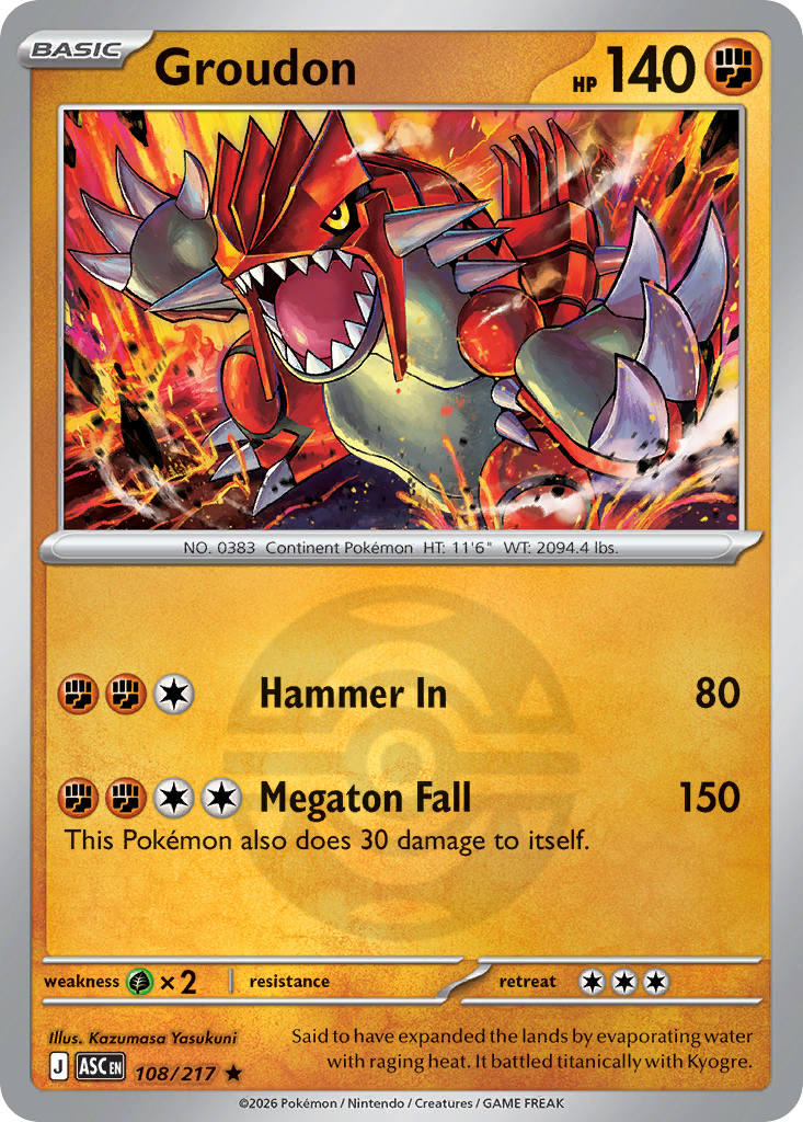 Groudon 108/217 Ascended Heroes Pokémon card