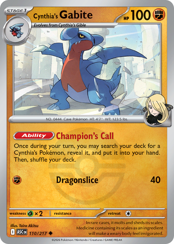 Cynthia's Gabite 110/217 Ascended Heroes Pokémon card