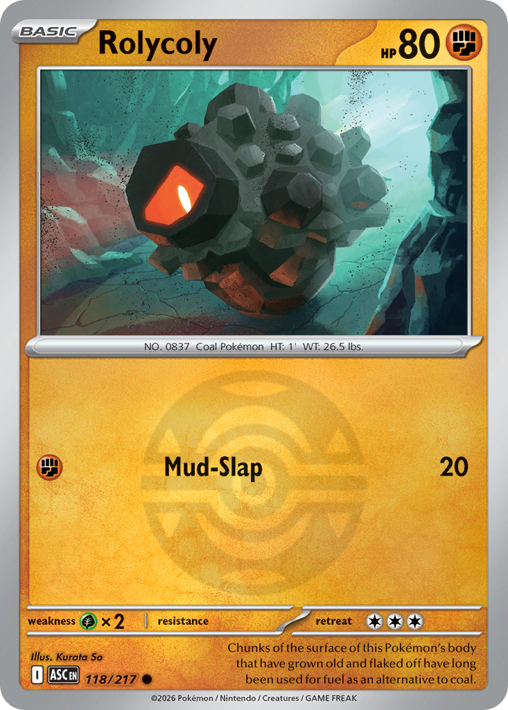Rolycoly 118/217 Ascended Heroes Pokémon card