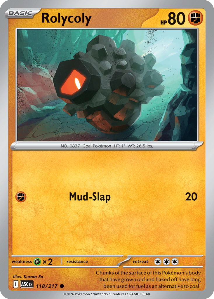 Rolycoly 118/217 Ascended Heroes Pokémon card