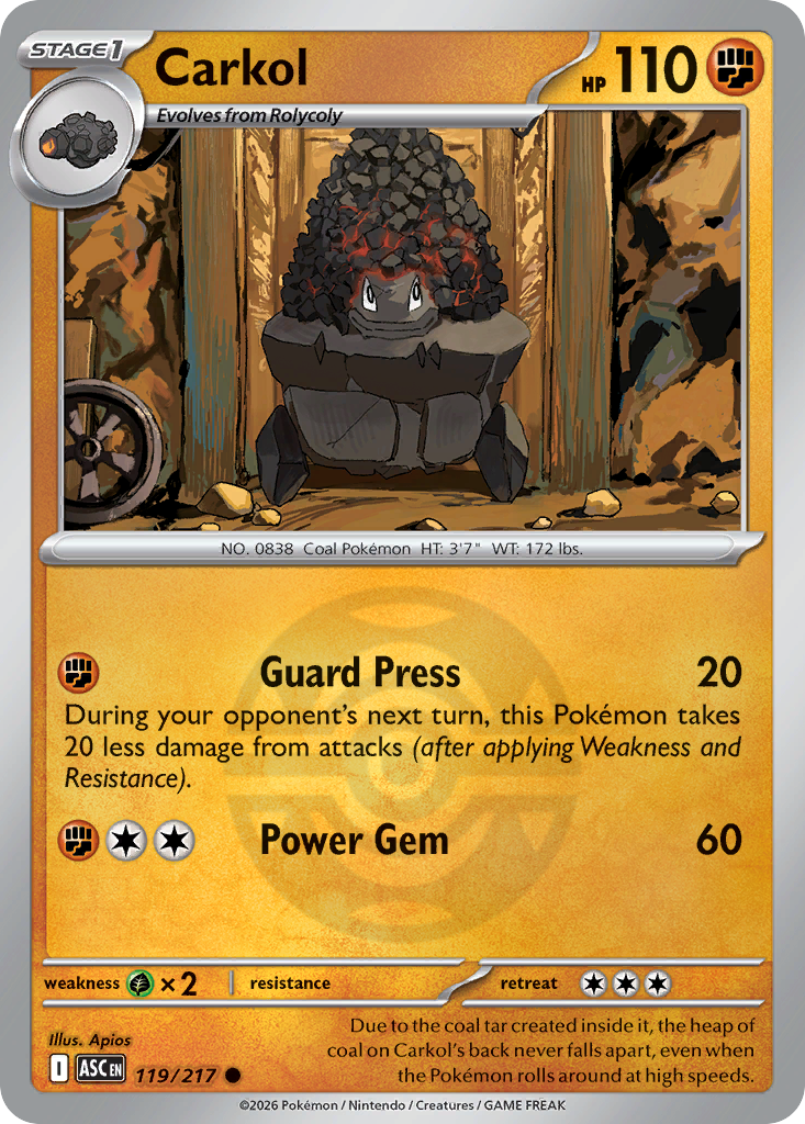 Carkol 119/217 Ascended Heroes Pokémon card