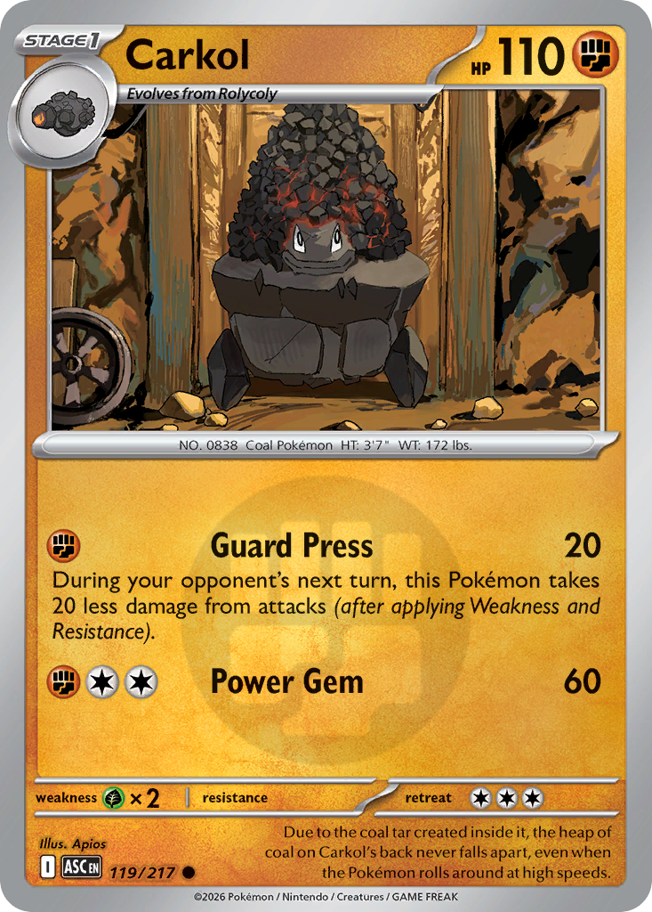 Carkol 119/217 Ascended Heroes Pokémon card