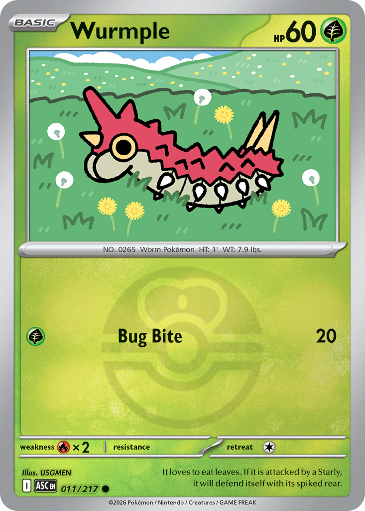 Wurmple 011/217 Ascended Heroes Pokémon card