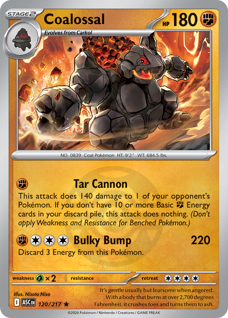 Coalossal 120/217 Ascended Heroes Pokémon card