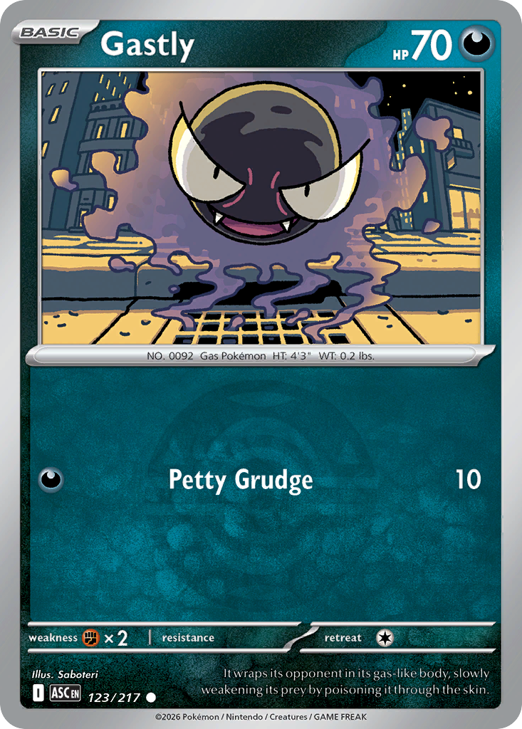 Gastly 123/217 Ascended Heroes Pokémon card