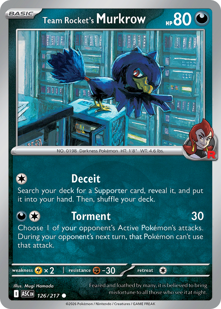 Team Rocket's Murkrow 126/217 Ascended Heroes Pokémon card