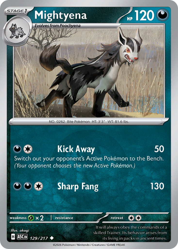 Mightyena 129/217 Ascended Heroes Pokémon card