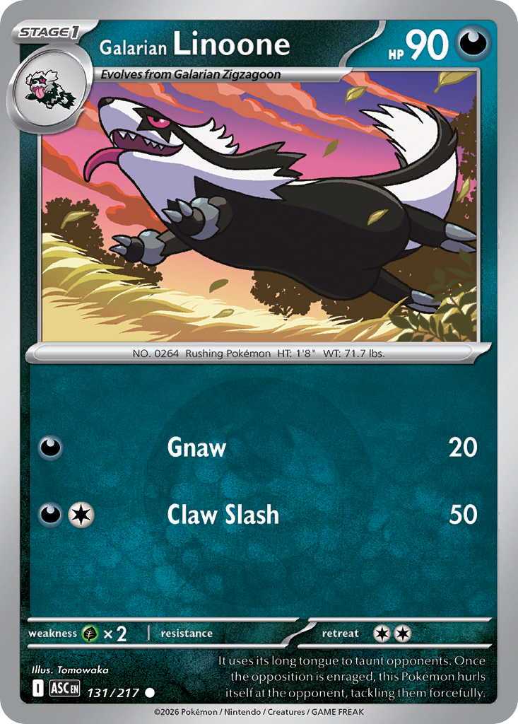 Galarian Linoone 131/217 Ascended Heroes Pokémon card