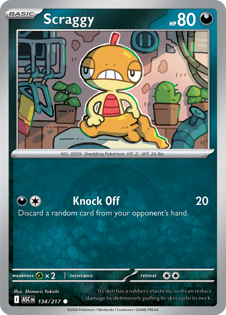 Scraggy 134/217 Ascended Heroes Pokémon card