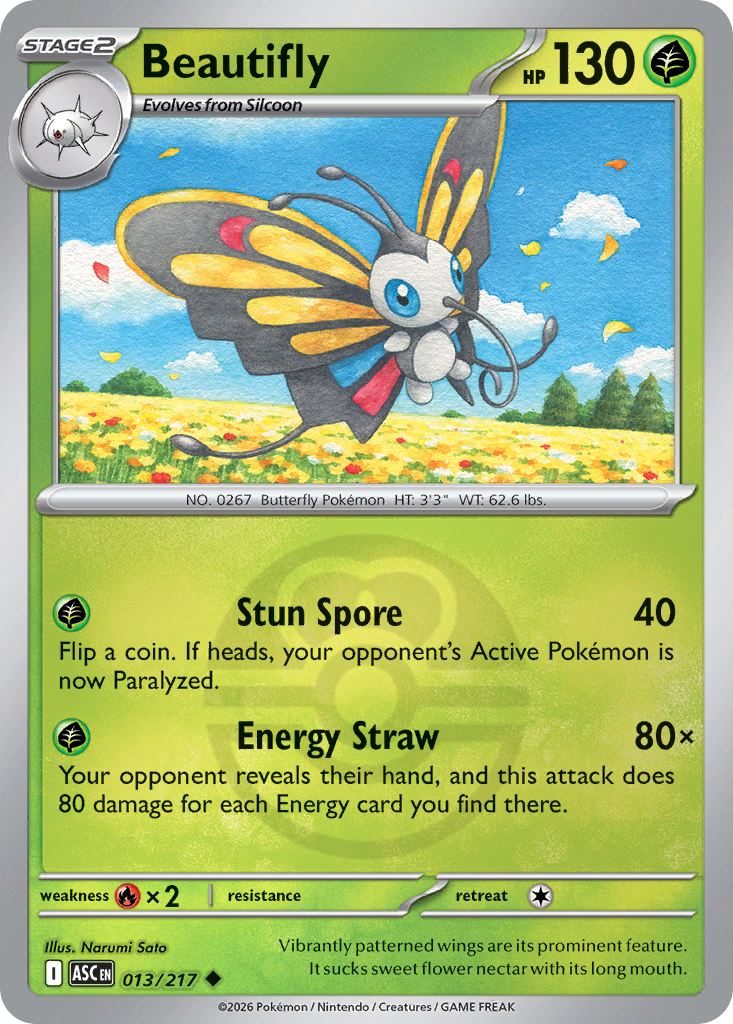 Beautifly 013/217 Ascended Heroes Pokémon card