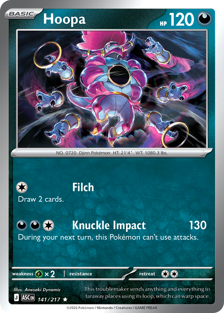 Hoopa 141/217 Ascended Heroes Pokémon card