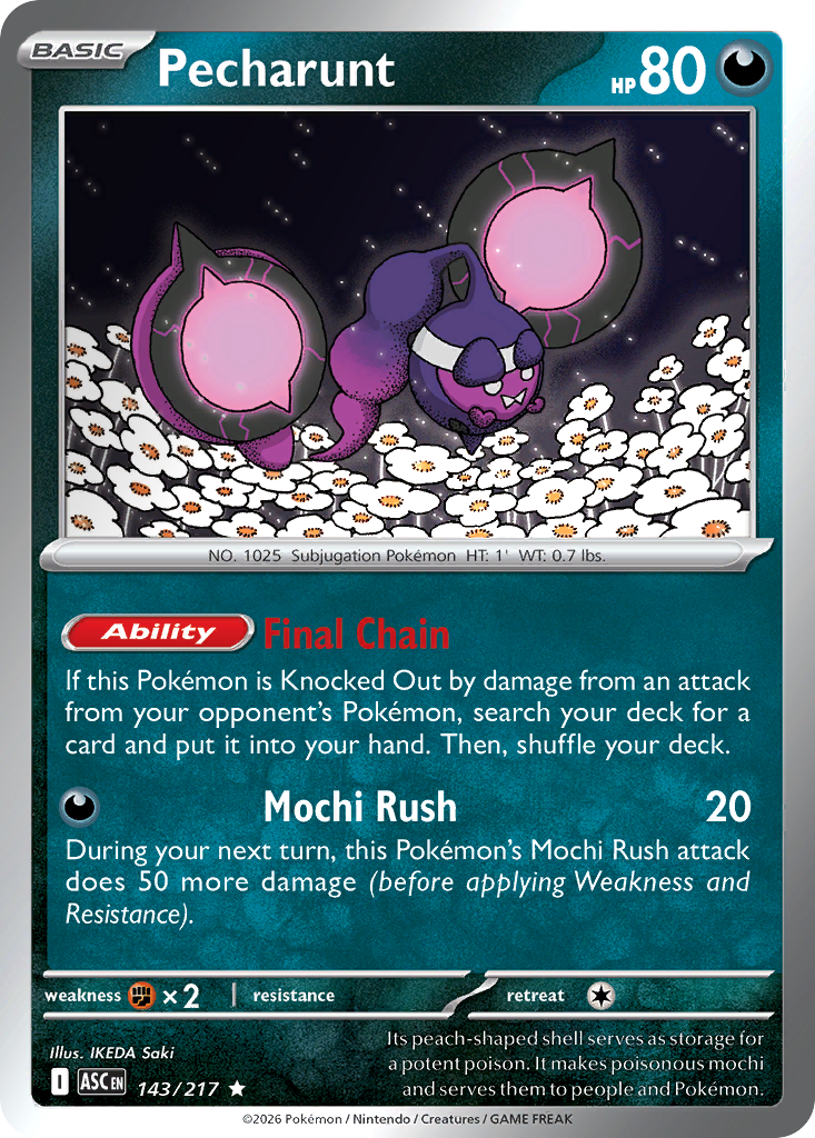Pecharunt 143/217 Ascended Heroes Pokémon card