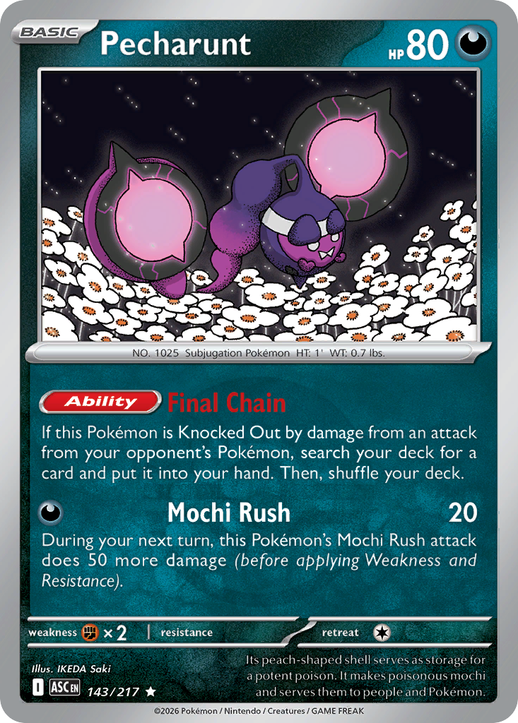 Pecharunt 143/217 Ascended Heroes Pokémon card
