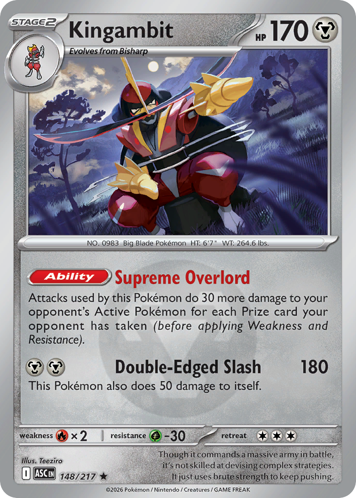 Kingambit 148/217 Ascended Heroes Pokémon card