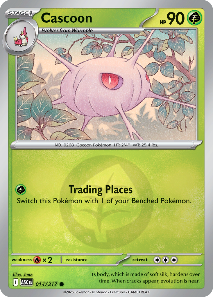 Cascoon 014/217 Ascended Heroes Pokémon card